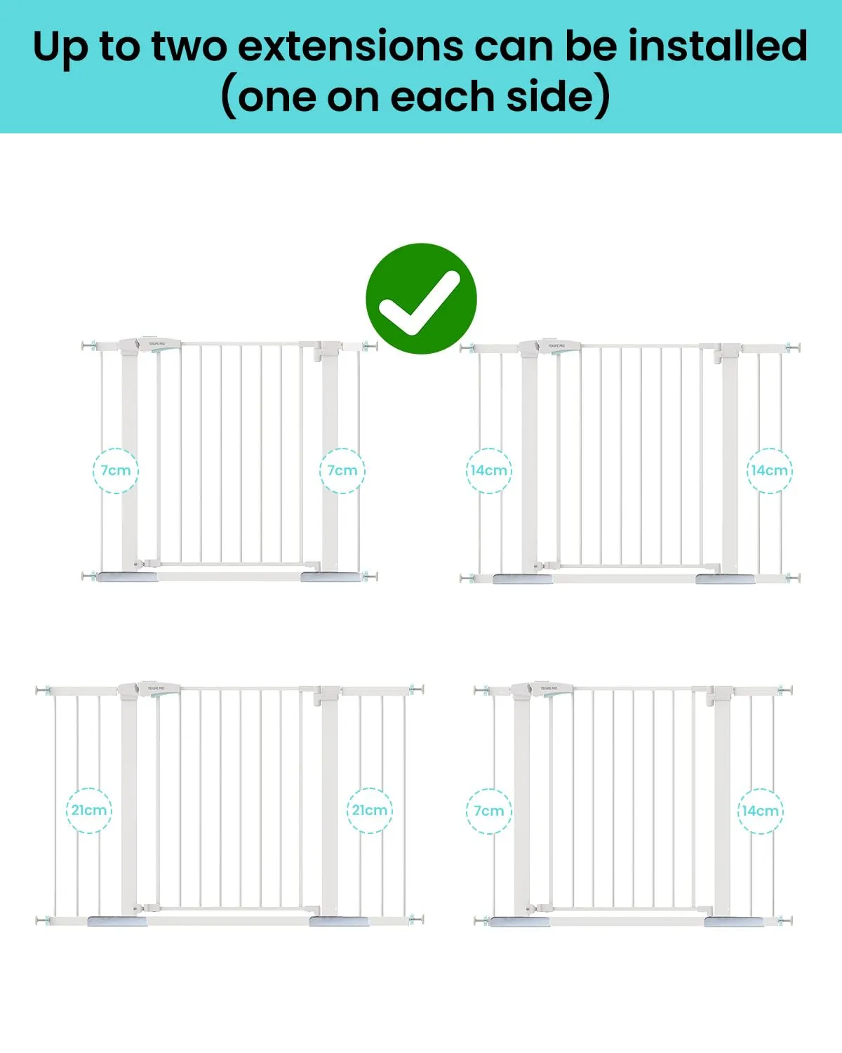 YEAUPE PRO Griglia di Protezione per Scale, 7cm, senza foratura, Bianco - immagine 4
