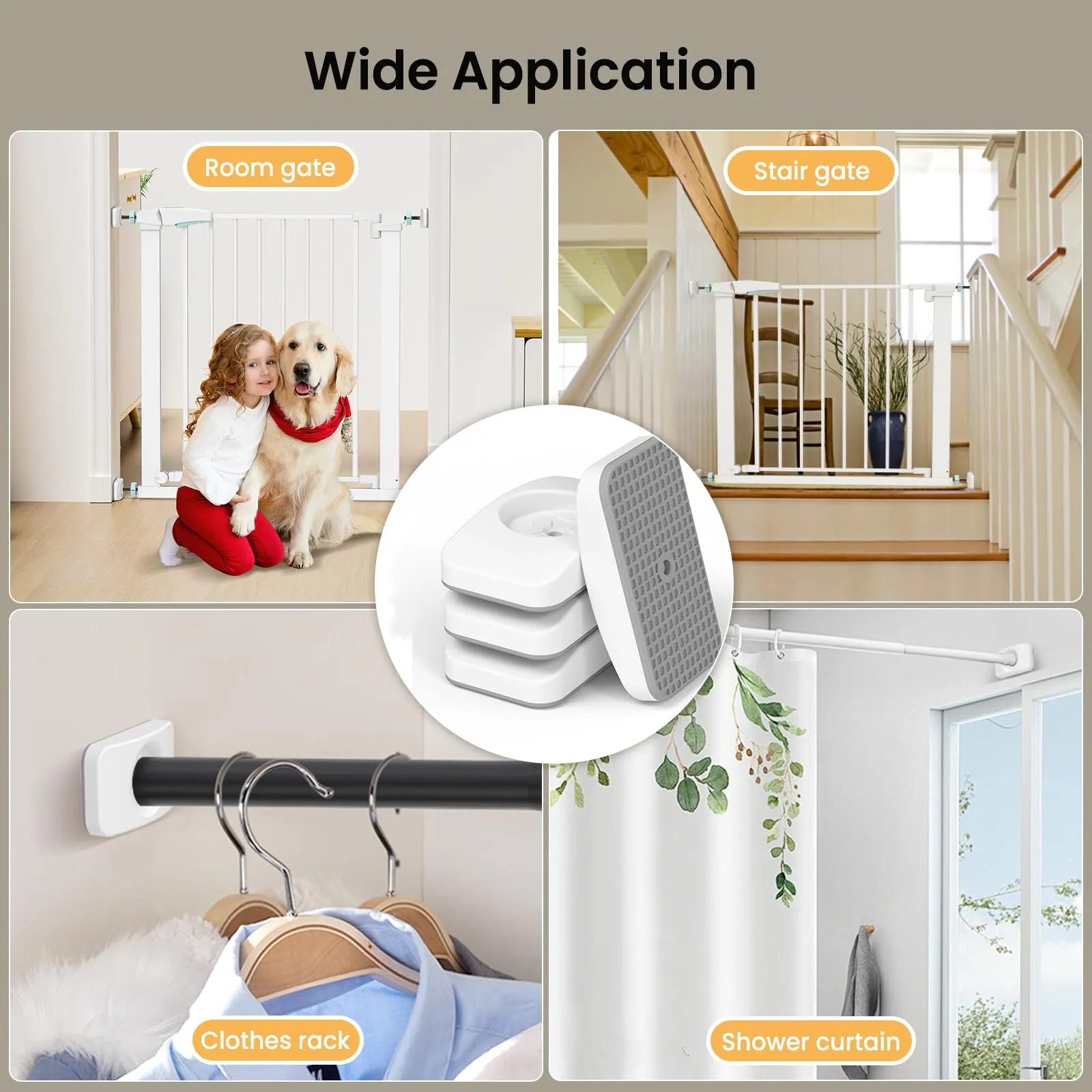 YEAUPE PRO 4x Protezioni per Cancelletto per Bambini e Scale, Protezioni per Recinto per Bambini– Protezione Muro Senza Forare – Supporti Antiscivolo per Cancelletto per Cani e Gatti - immagine 7