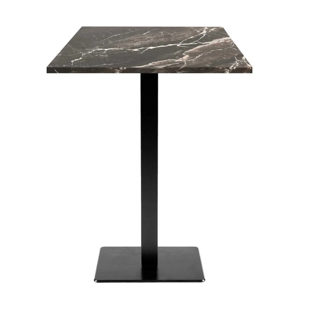 RestooTab Tavolo alto Milan quadrato - laminato pietra & legno; 60x60x113 cm (LxLxH); Piano tavolo nero, struttura nero; quadrata - immagine 1