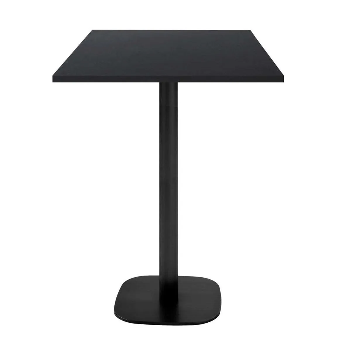 RestooTab Tavolo alto Round quadrato - laminato pietra & legno; 60x60x113 cm (LxLxH); Piano tavolo nero, struttura nero; quadrata - immagine 1