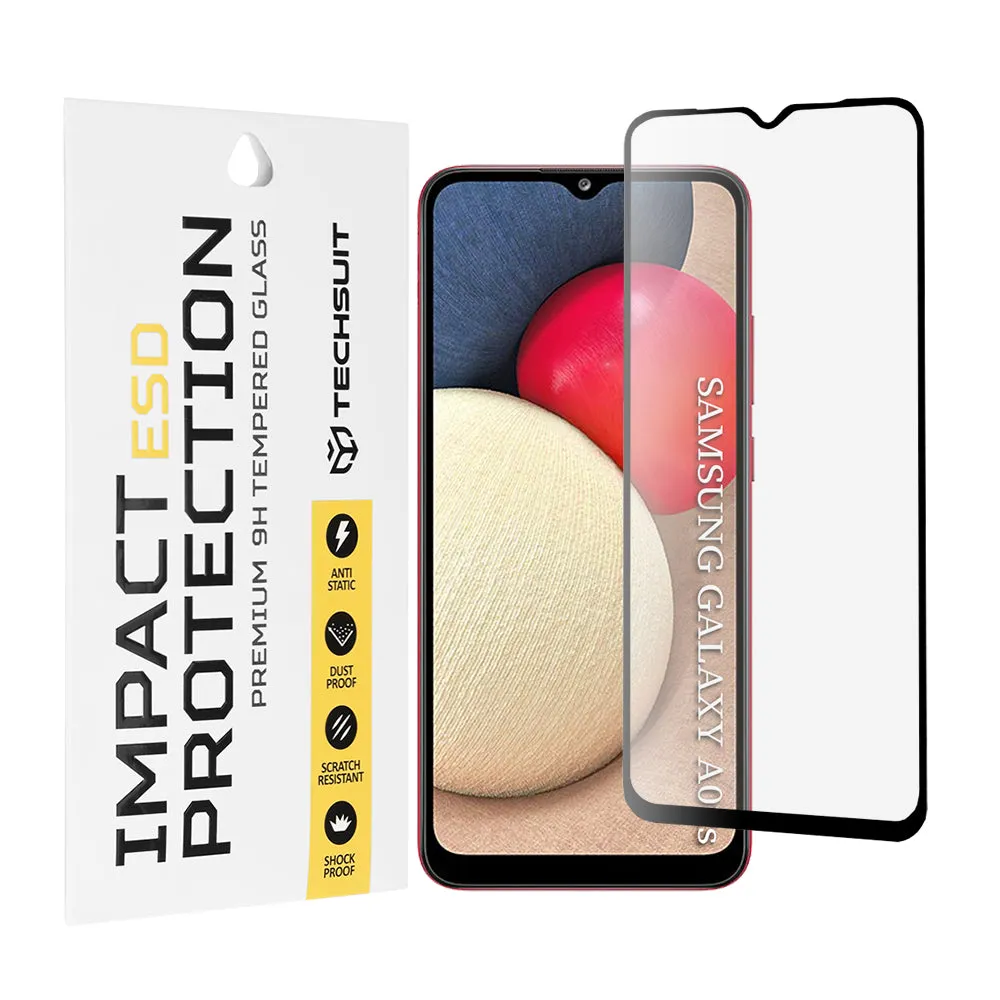 Pellicola protettiva per schermo Techsuit per Samsung Galaxy A04e A042 / M04 M045 / A03 A035 / A03 Core A032, Vetro temperato, Full Glue, Nero - immagine 1