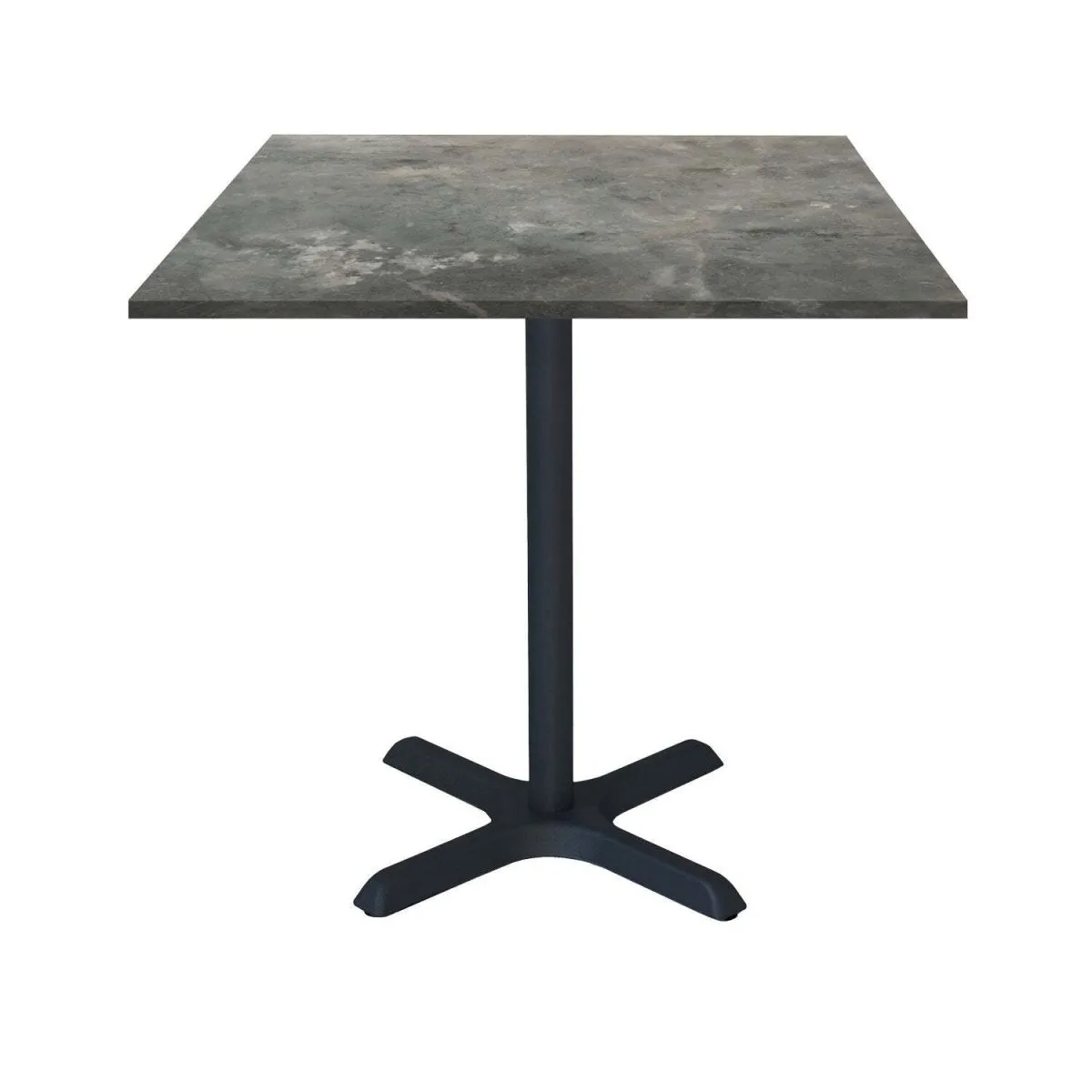 RestooTab Tavolo Dina quadrato - laminato pietra; 70x70x74 cm (LxLxH); Piano tavolo grigio/blu, struttura nero; quadrata - immagine 1