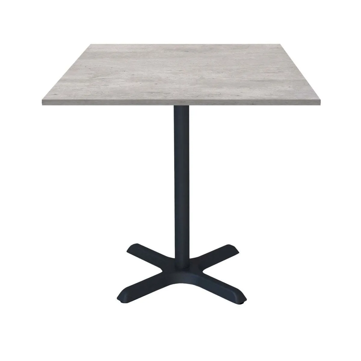 RestooTab Tavolo Dina quadrato - laminato pietra; 70x70x74 cm (LxLxH); Piano tavolo grigio/cemento, struttura nero; quadrata - immagine 1