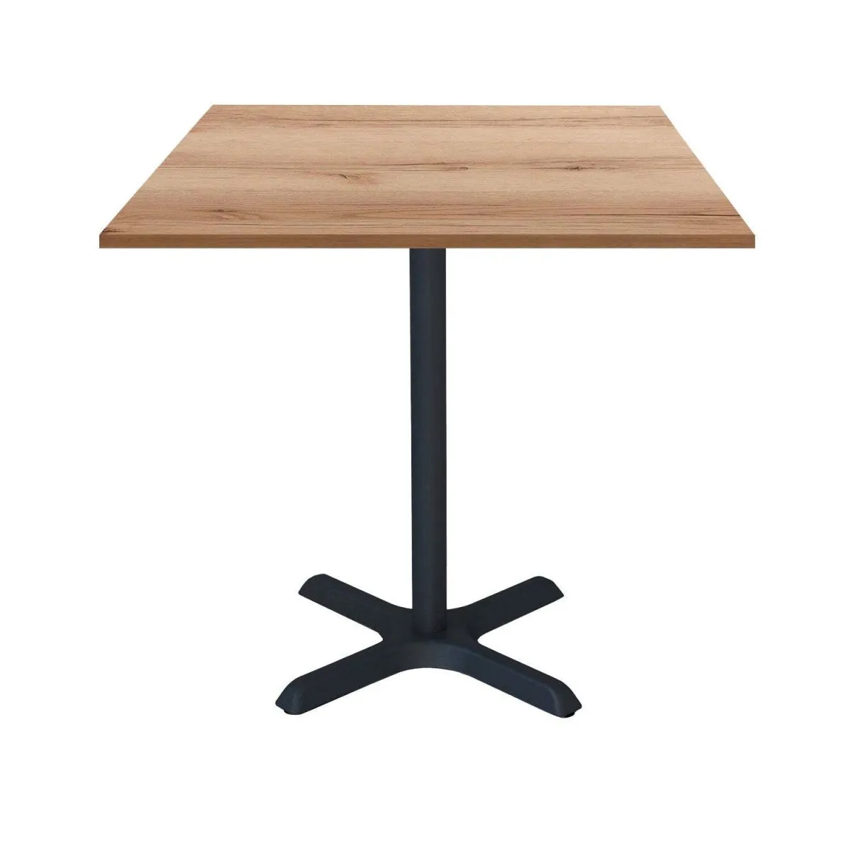 RestooTab Tavolo Dina quadrato - laminato legno & tinta unita; 70x70x74 cm (LxLxH); Piano tavolo quercia/naturale, struttura nero; quadrata - immagine 1