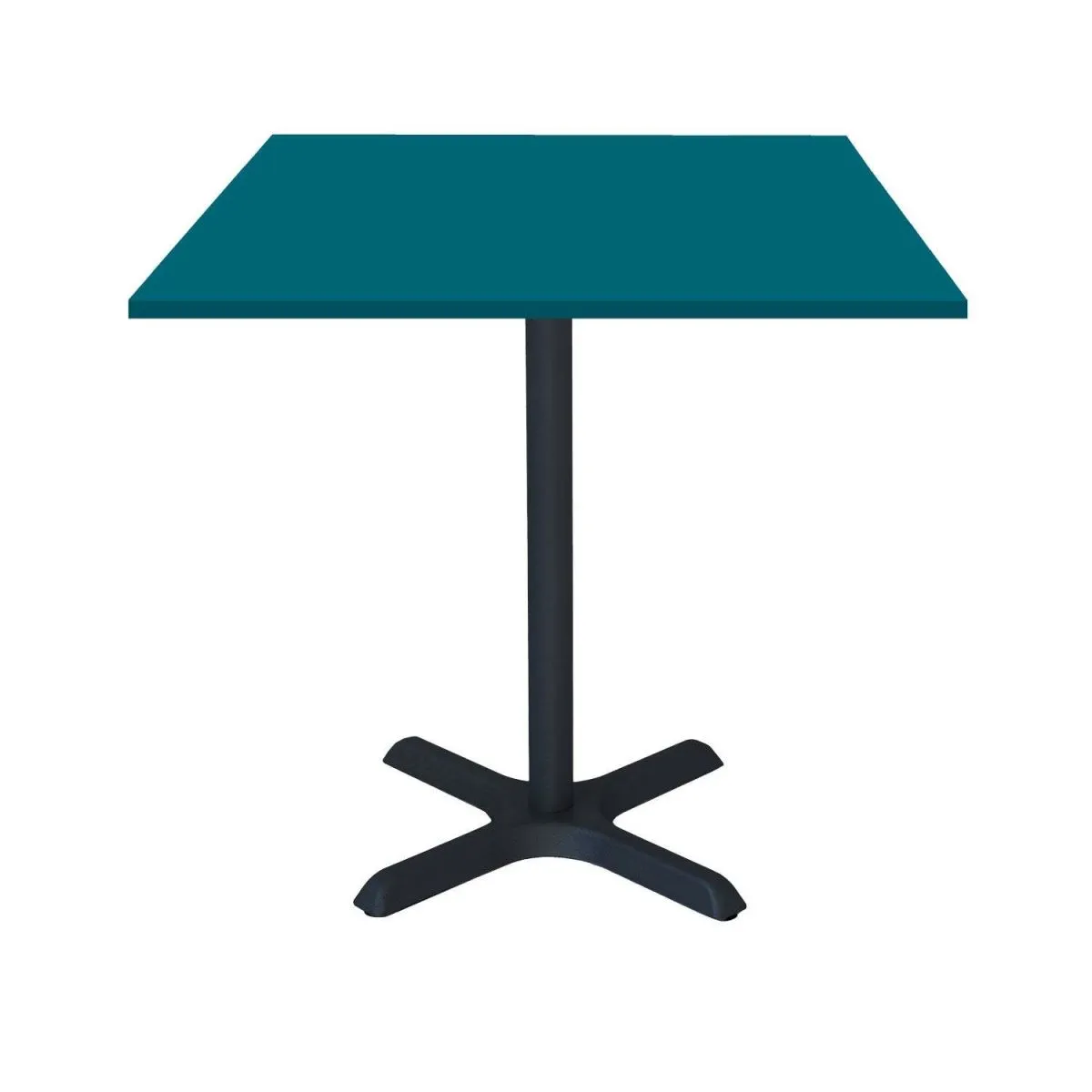 RestooTab Tavolo Dina quadrato - laminato legno & tinta unita; 70x70x74 cm (LxLxH); Piano tavolo blu, struttura nero; quadrata - immagine 1