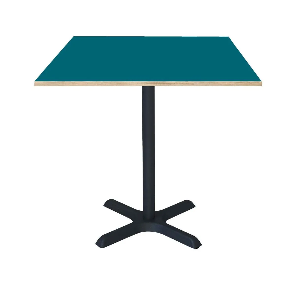 RestooTab Tavolo Dina quadrato - laminato legno & tinta unita; 70x70x74 cm (LxLxH); Piano tavolo blu, struttura nero; quadrata - immagine 1