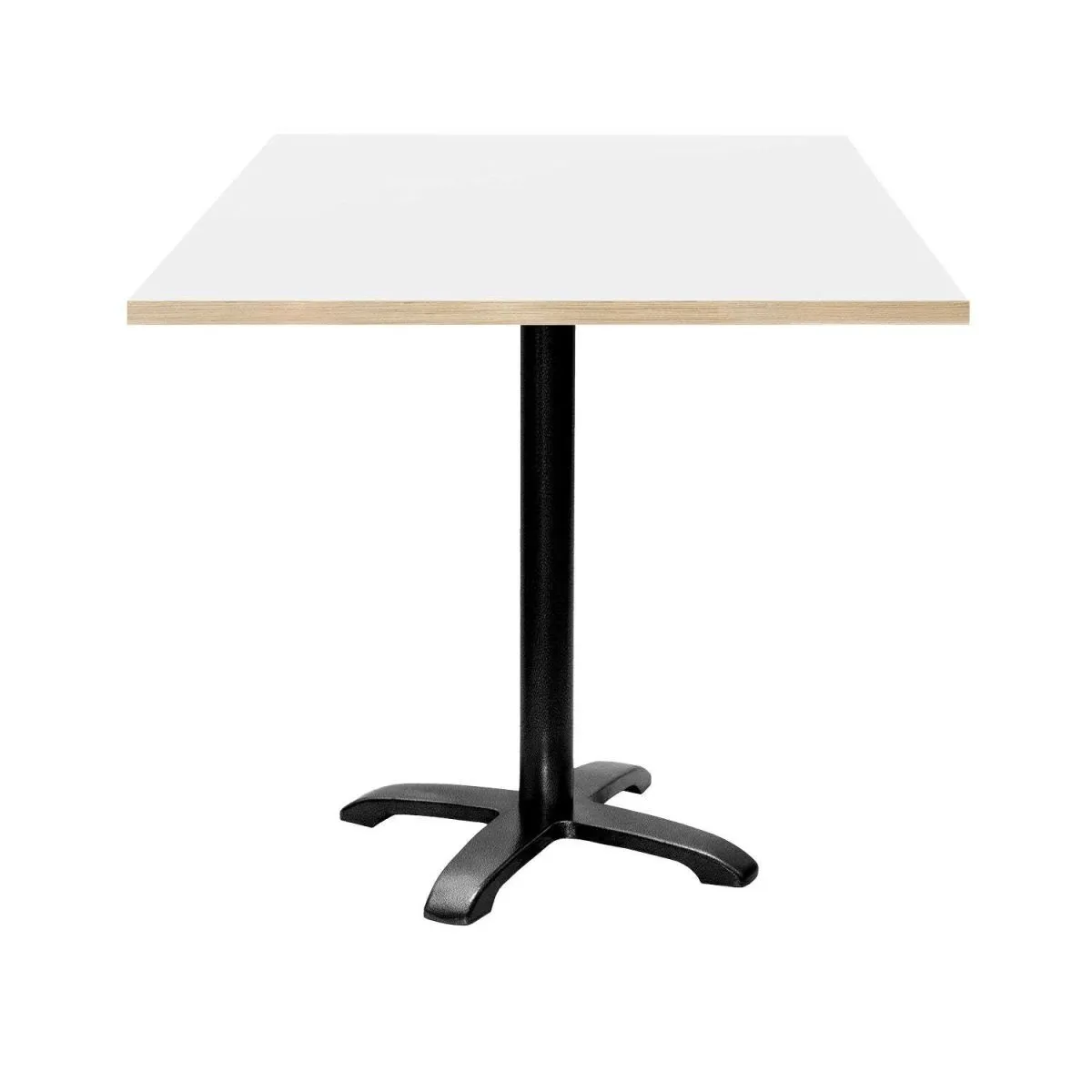 RestooTab Tavolo Bazila quadrato - laminato tinta unita; 70x70x74 cm (LxLxH); Piano tavolo bianco, struttura nero; quadrata - immagine 1