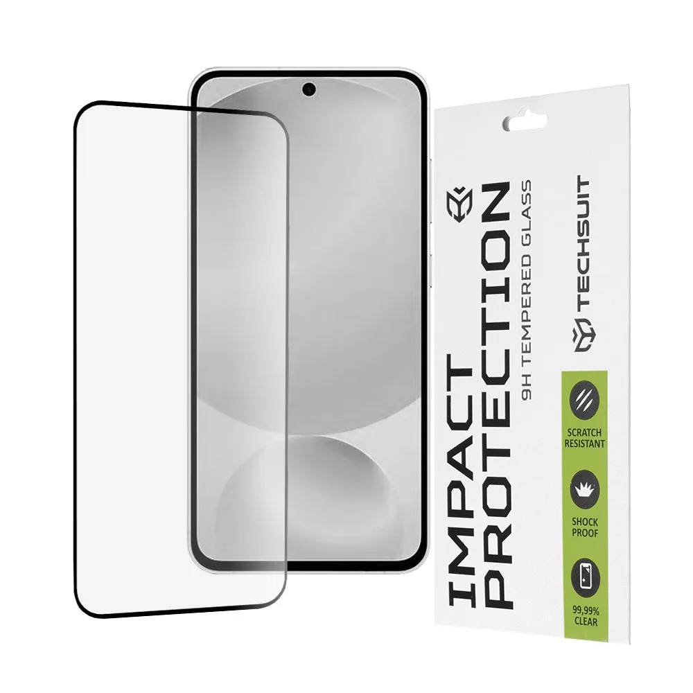 Pellicola protettiva per schermo Techsuit per Samsung Galaxy S25 FE, Vetro temperato, Full Glue, 111D, Nero - immagine 1