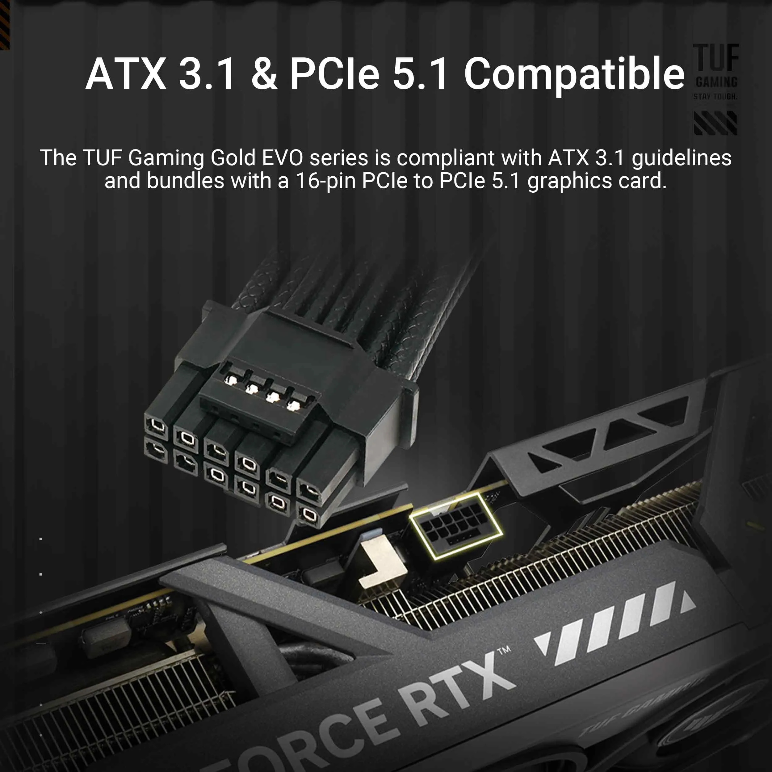 ASUS TUF GAMING 650W GOLD EVO, Alimentatore Modulare per PC, Nero - immagine 3