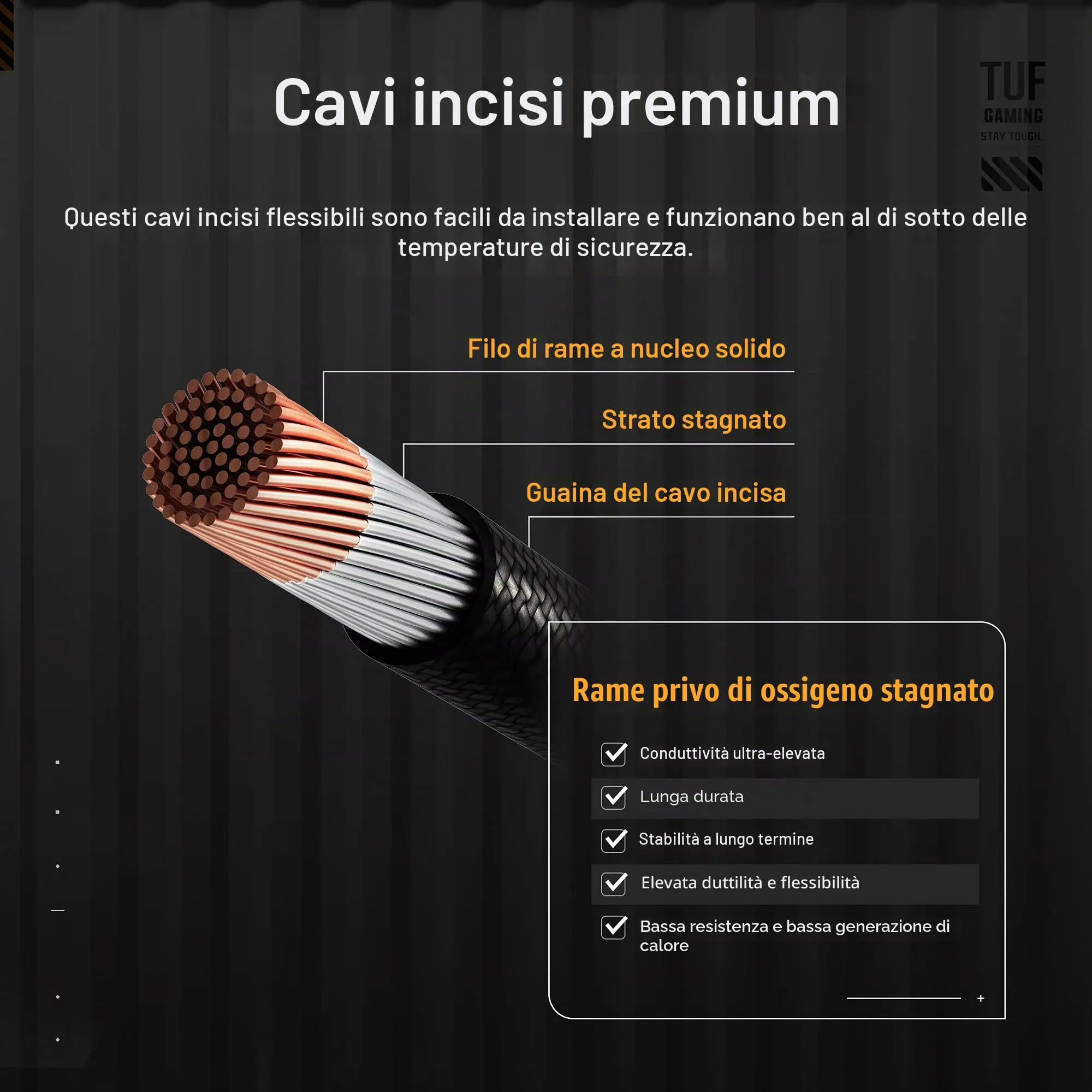 ASUS TUF GAMING 650W GOLD EVO, Alimentatore Modulare per PC, Nero - immagine 6