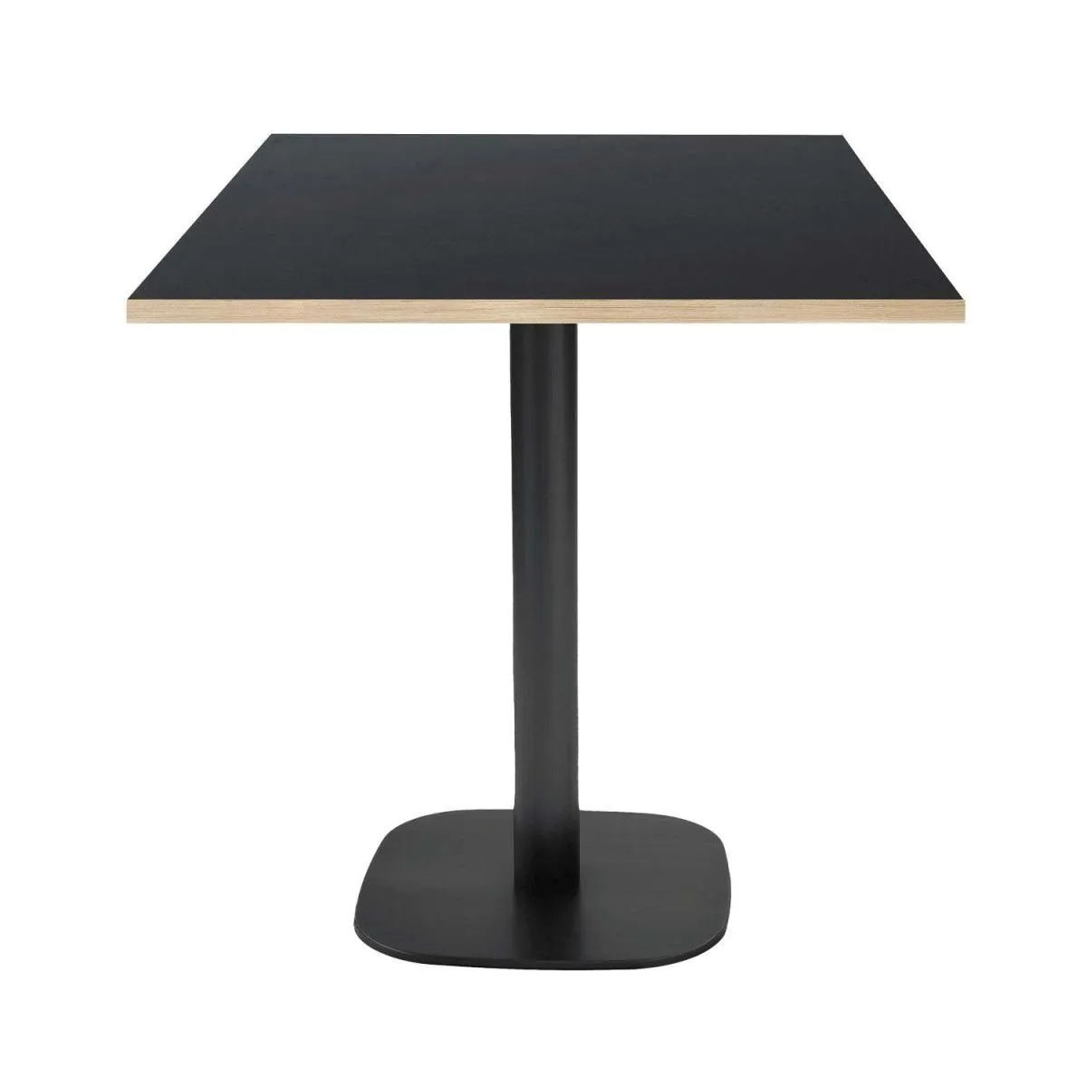 RestooTab Tavolo Round quadrato - bordi color ottone; 70x70x75 cm (LxLxH); Piano tavolo nero, struttura nero; quadrata - immagine 1