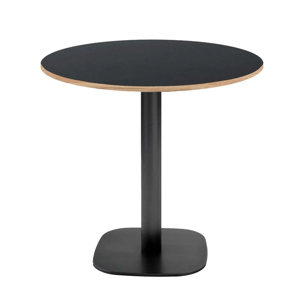 RestooTab Tavolo Round rotondo - bordi color ottone; 75x70 cm (HxØ); Piano tavolo nero, struttura nero; rotonda - immagine 1