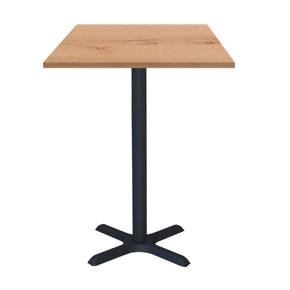 RestooTab Tavolo alto Dina quadrato - laminato legno & tinta unita; 60x60x112 cm (LxLxH); Piano tavolo quercia/naturale, struttura nero; quadrata - immagine 1