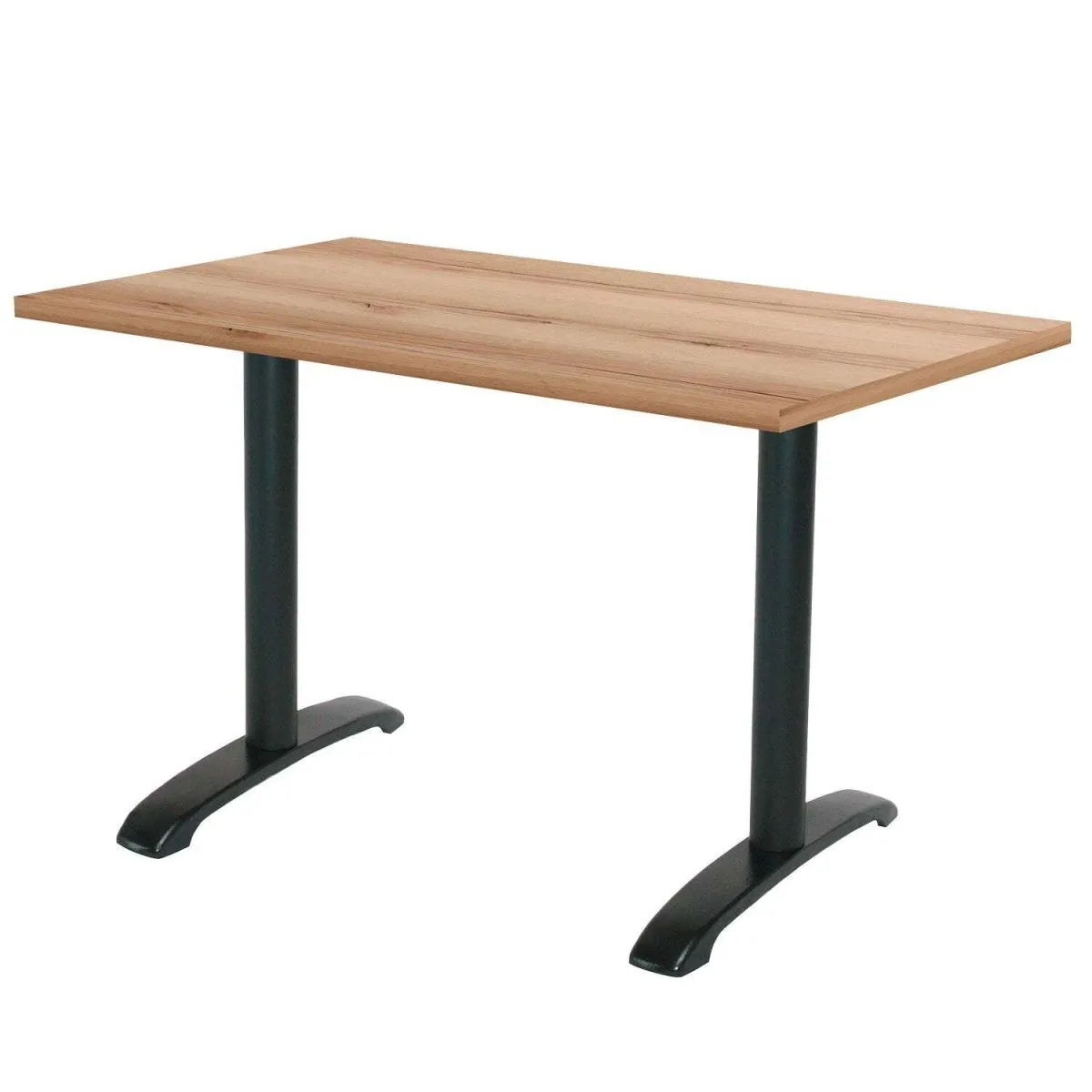 RestooTab Tavolo Bazila rettangolare - laminato pietra & legno; 120x70x74 cm (LxLxH); Piano tavolo quercia/naturale, struttura nero; rettangolare - immagine 1