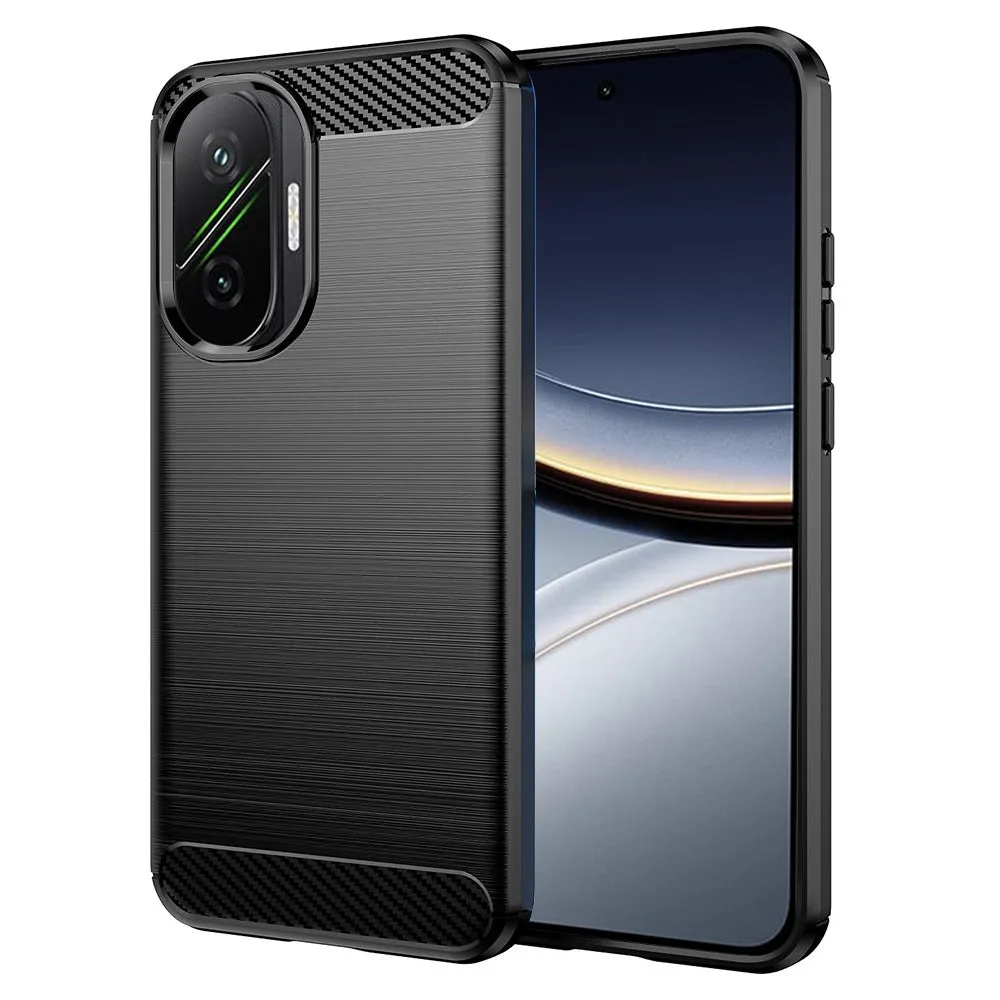 Custodia per Xiaomi Poco F7, Techsuit, Carbonio, Nera - immagine 1