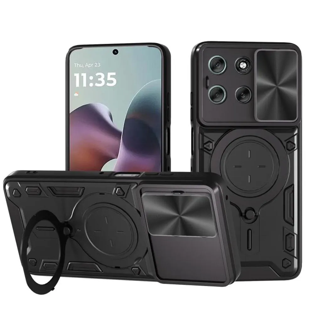 Custodia per Motorola Moto G56, Techsuit, CamGuard Pro, Nera - immagine 1