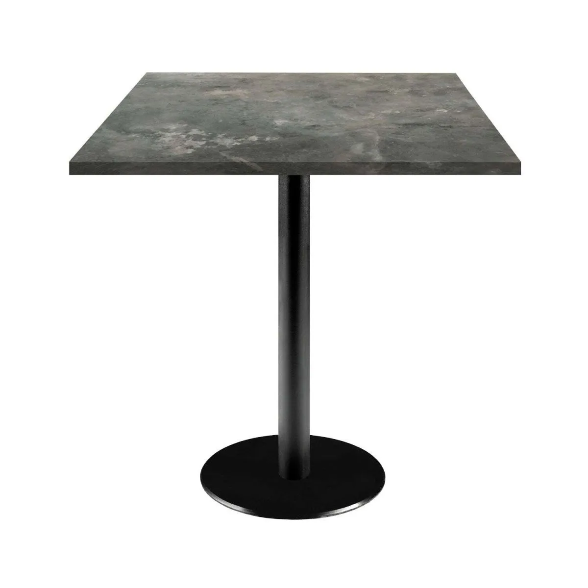 RestooTab Tavolo Rome quadrato - laminato pietra; 70x70x75 cm (LxLxH); Piano tavolo grigio/blu, struttura nero; quadrata - immagine 1