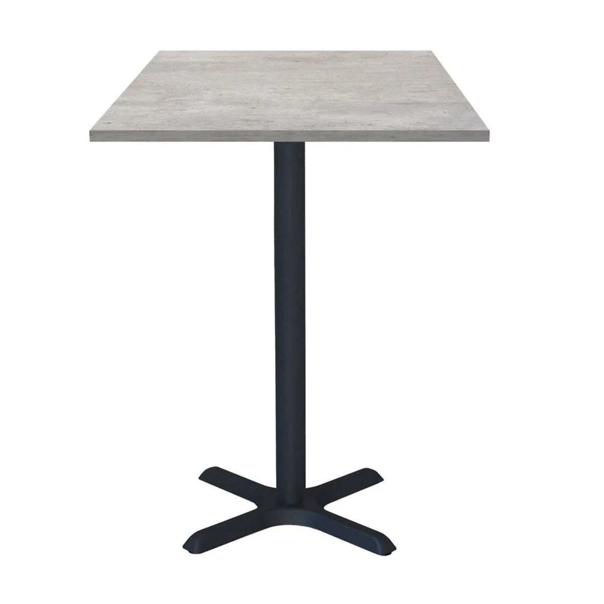 RestooTab Tavolo alto Dina quadrato - laminato pietra; 60x60x112 cm (LxLxH); Piano tavolo grigio/cemento, struttura nero; quadrata - immagine 1