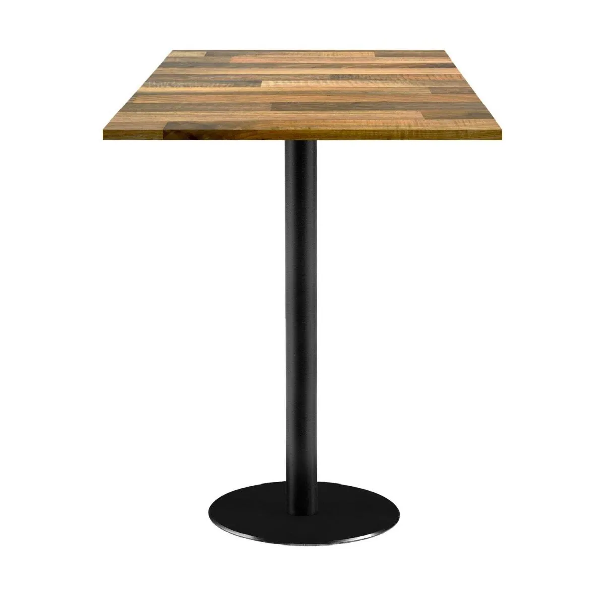 RestooTab Tavolo alto Rome quadrato - laminato legno; 60x60x113 cm (LxLxH); Piano tavolo quercia/marrone scuro, struttura nero; quadrata - immagine 1