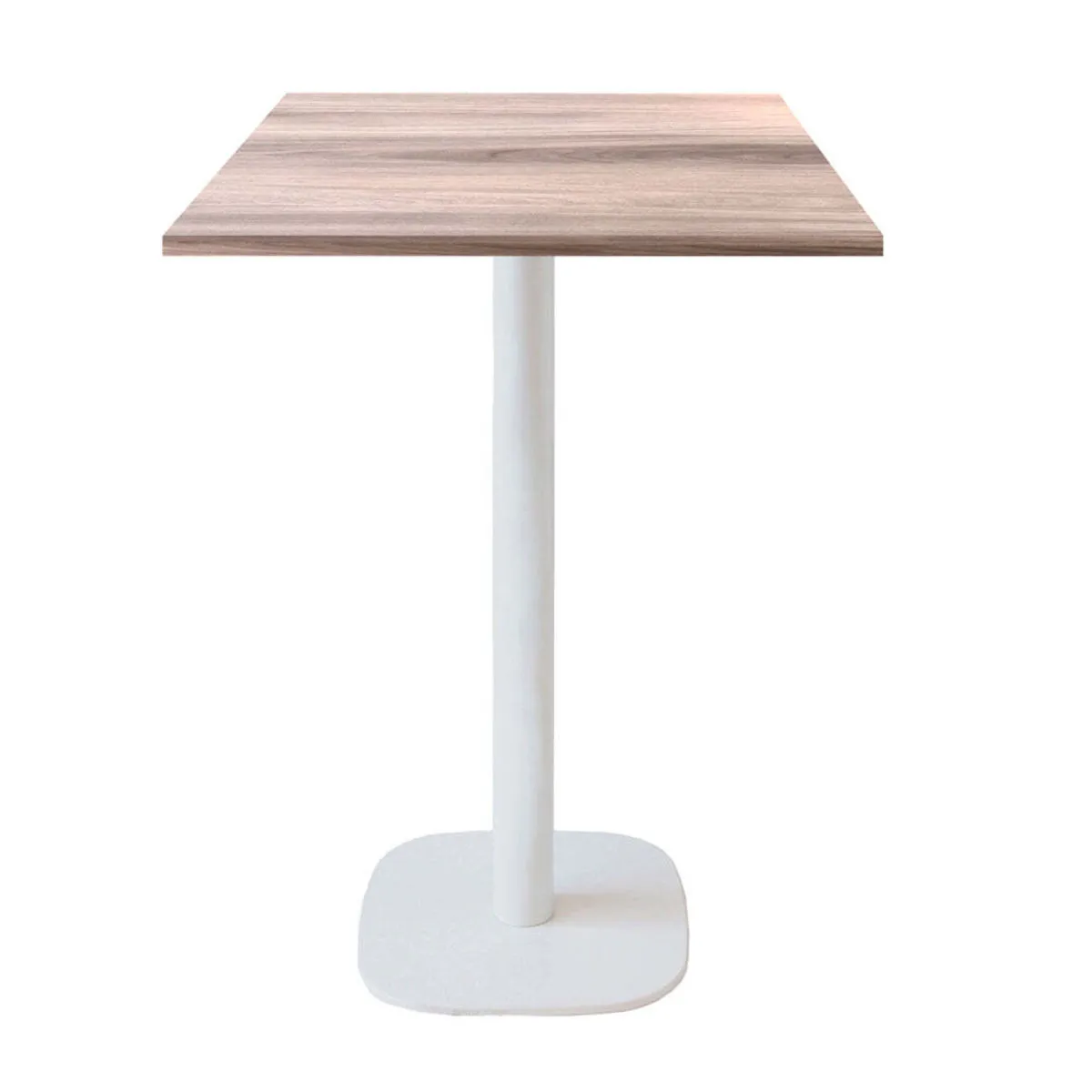 RestooTab Tavolo alto Round quadrato base bianco - laminato legno & tinta unita; 60x60x113 cm (LxLxH); Piano tavolo quercia/grigio chiaro, struttura bianco; quadrata - immagine 1