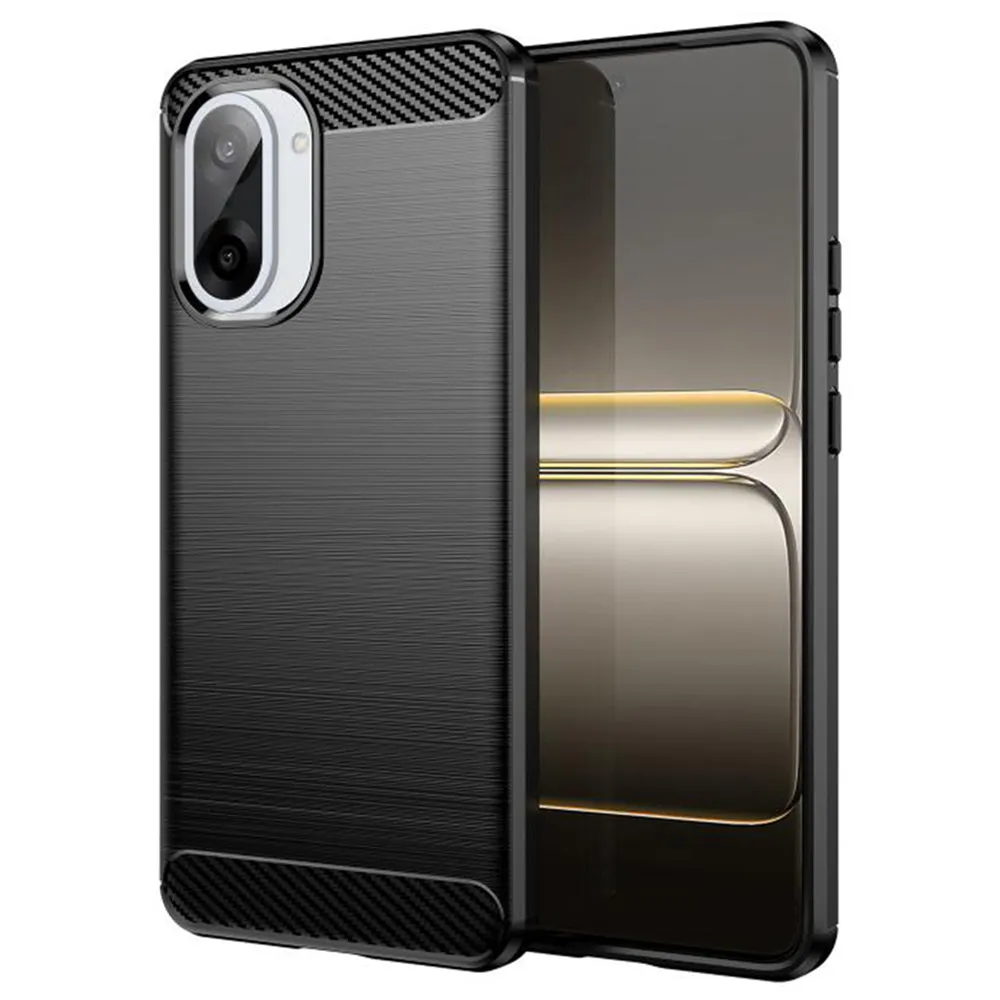 Custodia per OnePlus Nord CE5, Techsuit, Carbonio, Nera - immagine 1