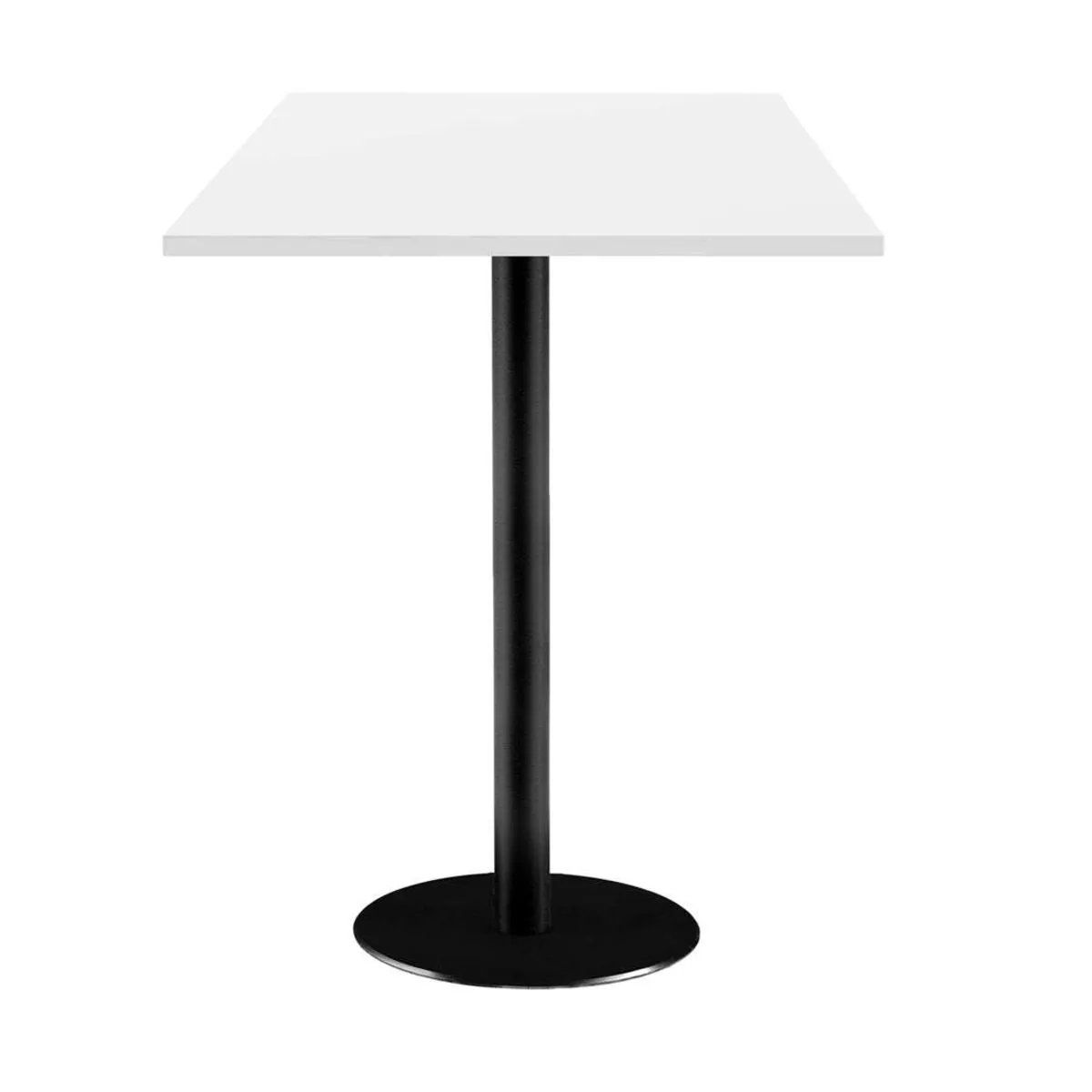 RestooTab Tavolo alto Rome quadrato - laminato tinta unita; 60x60x113 cm (LxLxH); Piano tavolo bianco, struttura nero; quadrata - immagine 1