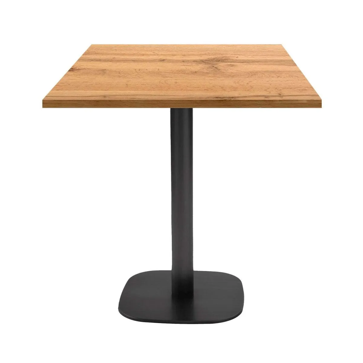RestooTab Tavolo Round quadrato - laminato pietra & legno; 70x70x75 cm (LxLxH); Piano tavolo quercia, struttura nero; quadrata - immagine 1