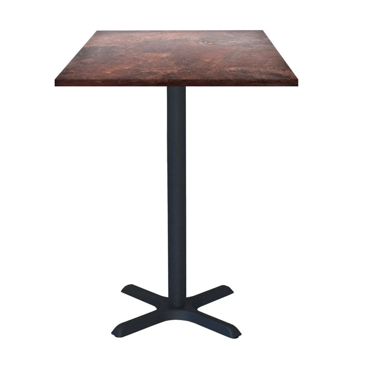 RestooTab Tavolo alto Dina quadrato - laminato pietra; 60x60x112 cm (LxLxH); Piano tavolo rosso, struttura nero; quadrata - immagine 1