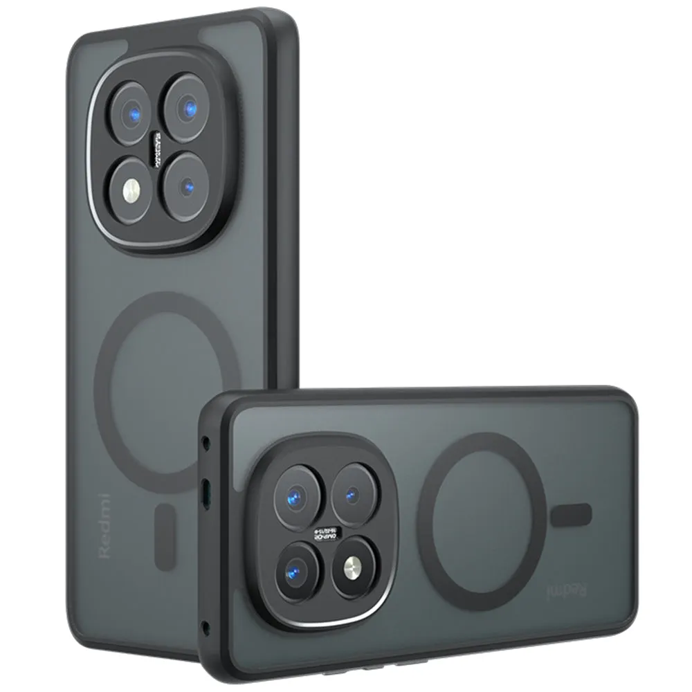 Custodia MagSafe per Xiaomi Poco X7 / Note 14 Pro 5G, Techsuit, PureFrost, Nero Satinato - immagine 1