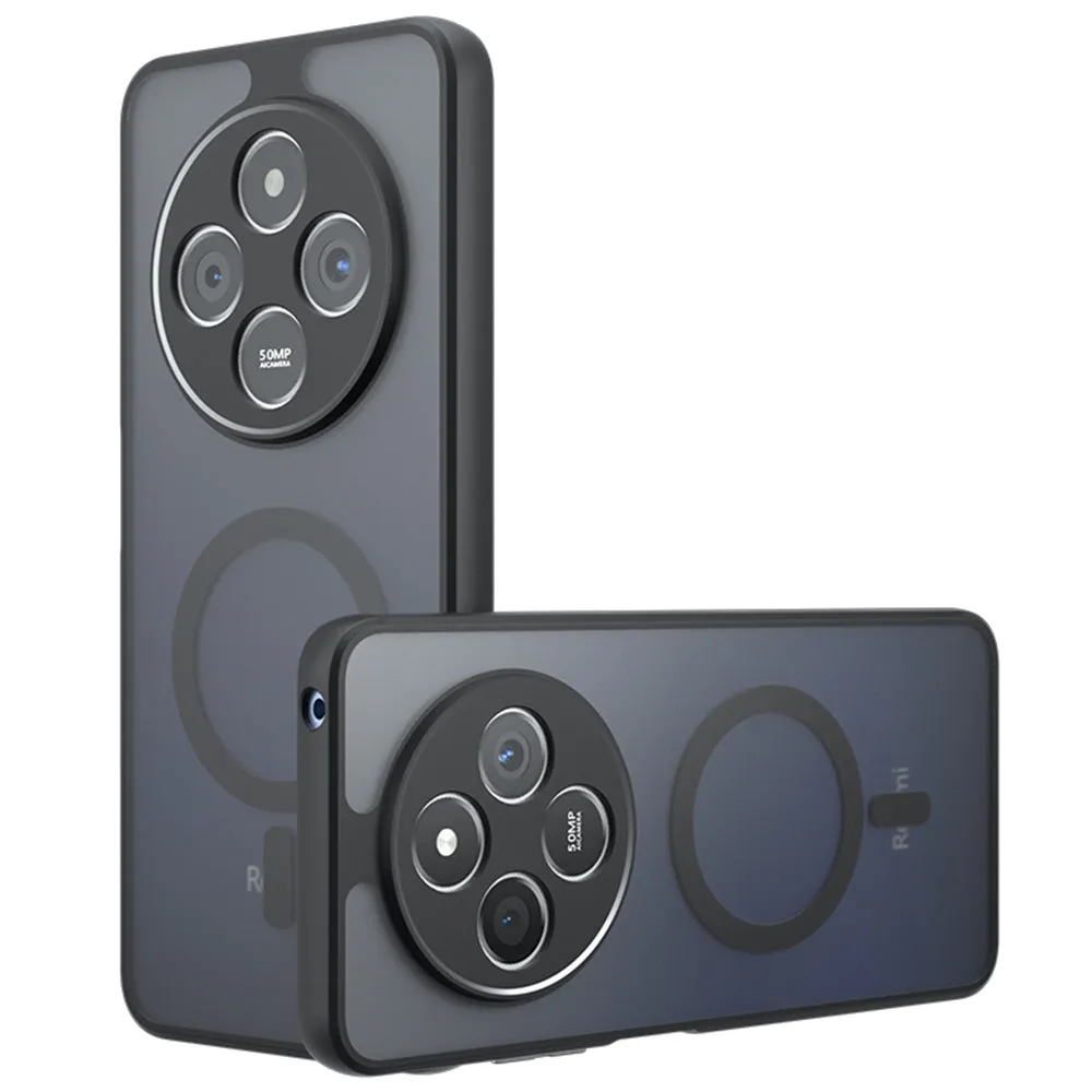 Custodia MagSafe per Xiaomi Redmi 14C, Techsuit, PureFrost, Nero Satinato - immagine 1