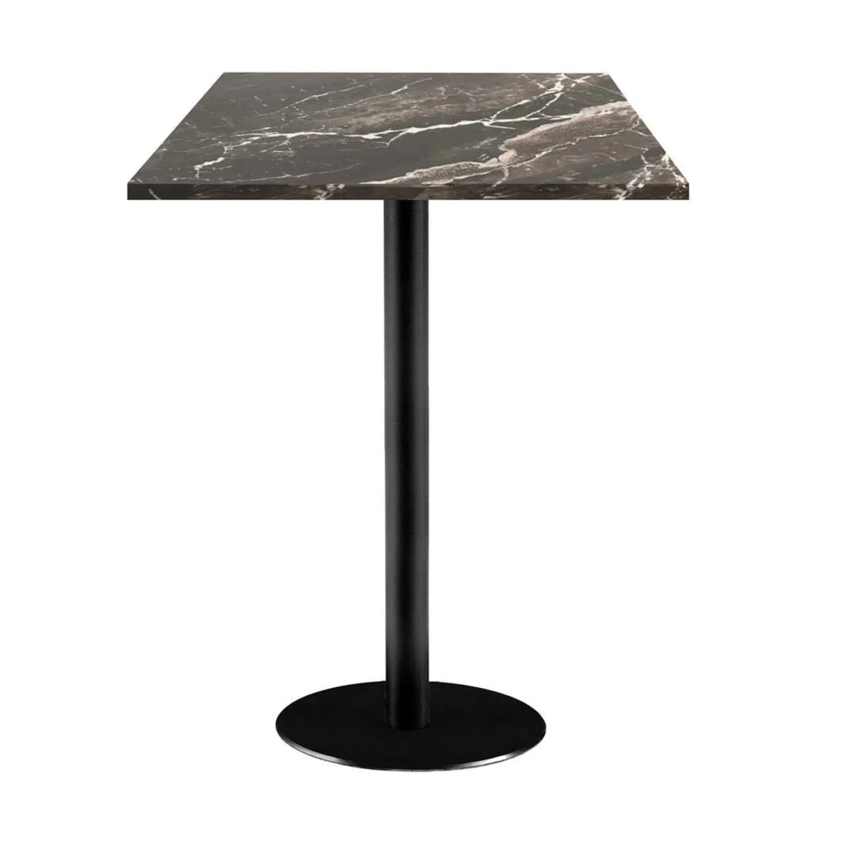 RestooTab Tavolo alto Rome quadrato - laminato pietra; 60x60x113 cm (LxLxH); Piano tavolo nero, struttura nero; quadrata - immagine 1