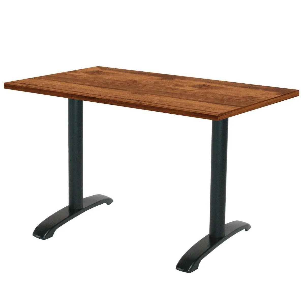 RestooTab Tavolo Bazila rettangolare - laminato pietra & legno; 160x80x74 cm (LxLxH); Piano tavolo quercia wenge, struttura nero; rettangolare - immagine 1