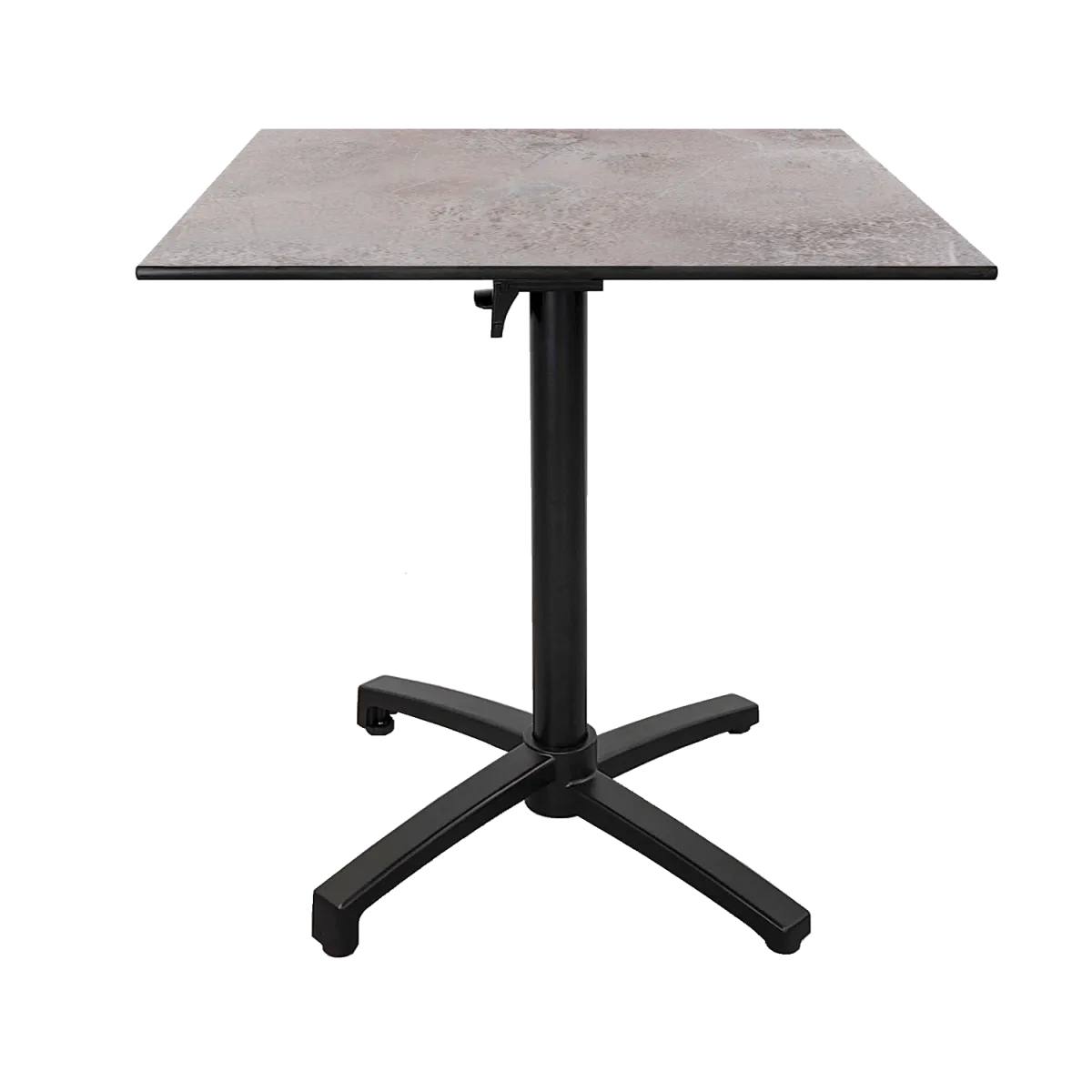 RestooTab Tavolo pieghevole da esterno Diabolo; 70x70x73 cm (LxLxH); Piano tavolo grigio chiaro, struttura nero; quadrata - immagine 1