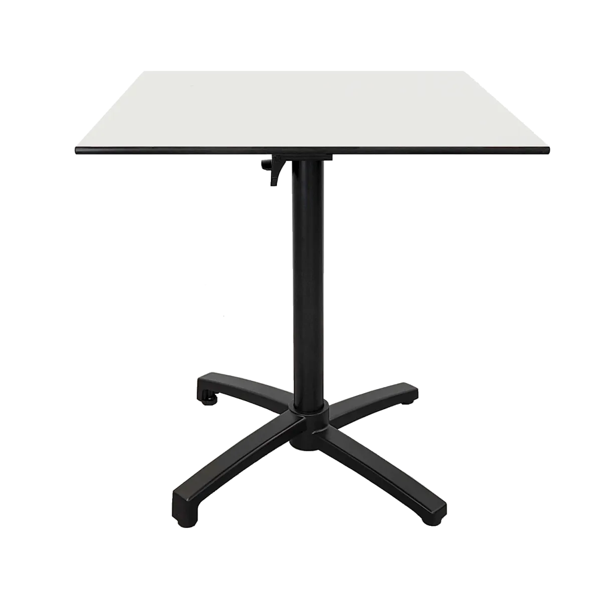 RestooTab Tavolo pieghevole da esterno Diabolo; 70x70x73 cm (LxLxH); Piano tavolo bianco, struttura nero; quadrata - immagine 1