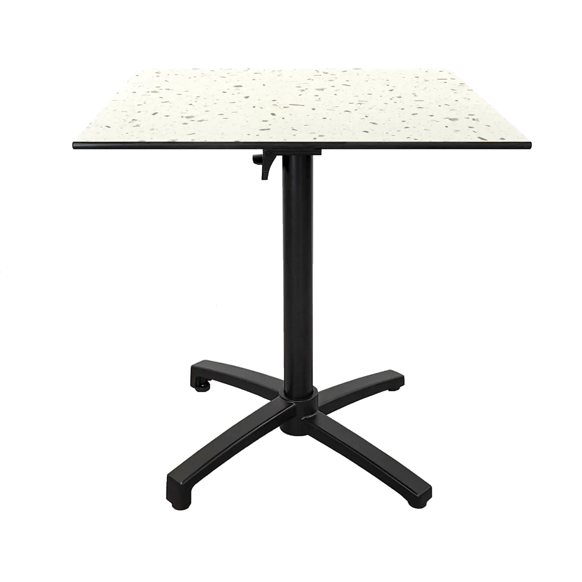 RestooTab Tavolo pieghevole da esterno Diabolo; 70x70x73 cm (LxLxH); Piano tavolo bianco/multicolore/terazzo, struttura nero; quadrata - immagine 1