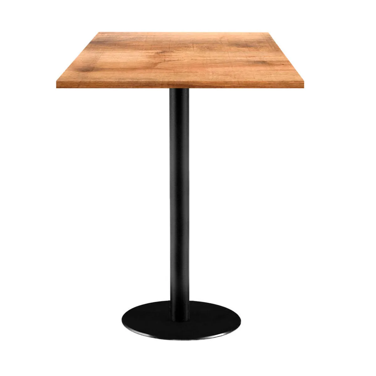 RestooTab Tavolo alto Rome quadrato - laminato legno; 60x60x113 cm (LxLxH); Piano tavolo quercia/marrone, struttura nero; quadrata - immagine 1