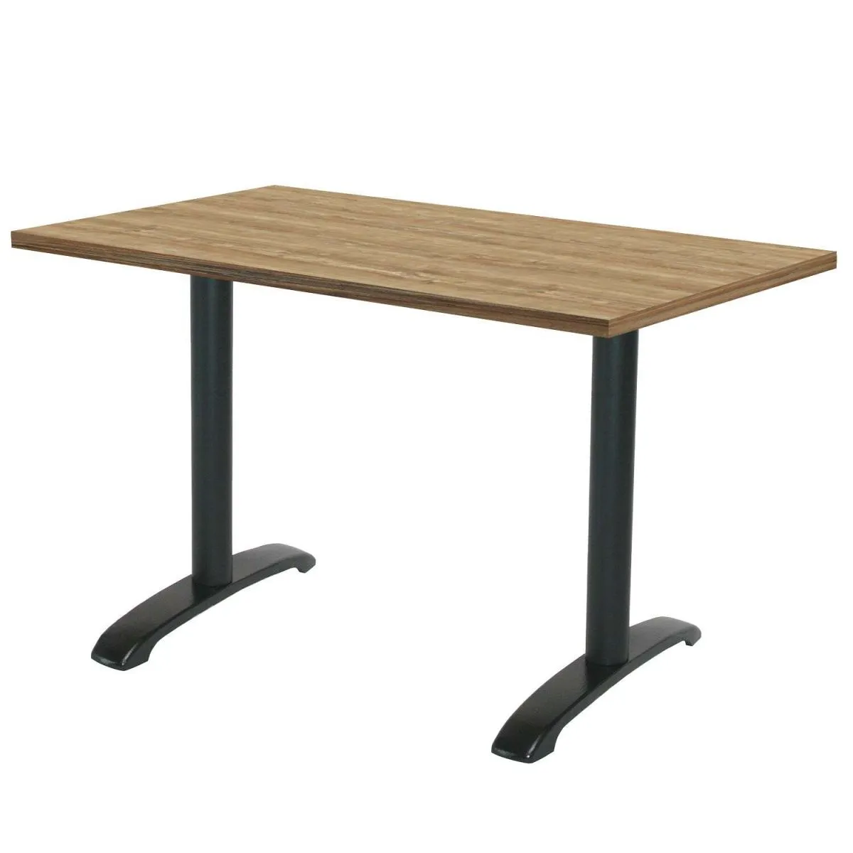 RestooTab Tavolo Bazila rettangolare - laminato pietra & legno; 120x70x74 cm (LxLxH); Piano tavolo quercia antica, struttura nero; rettangolare - immagine 1