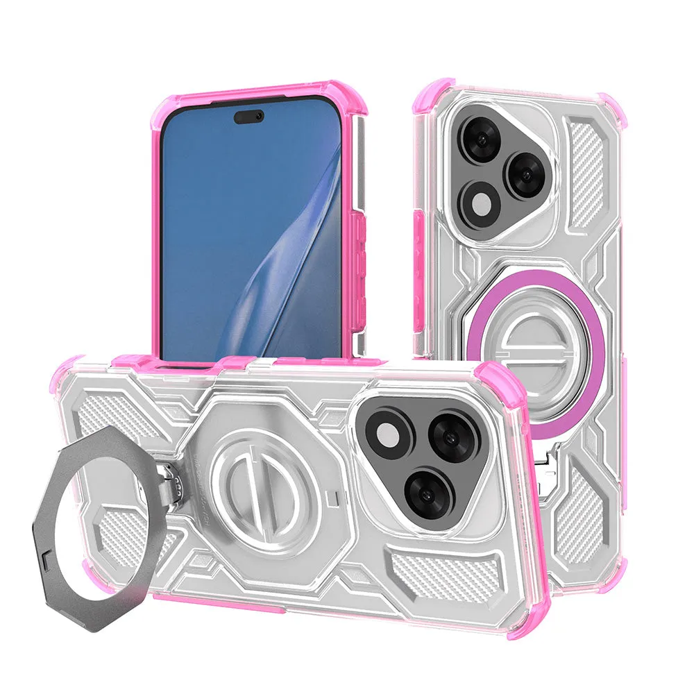 Custodia per Honor 400 Lite, Techsuit, Carbon Shield Pro, Rosa - immagine 1