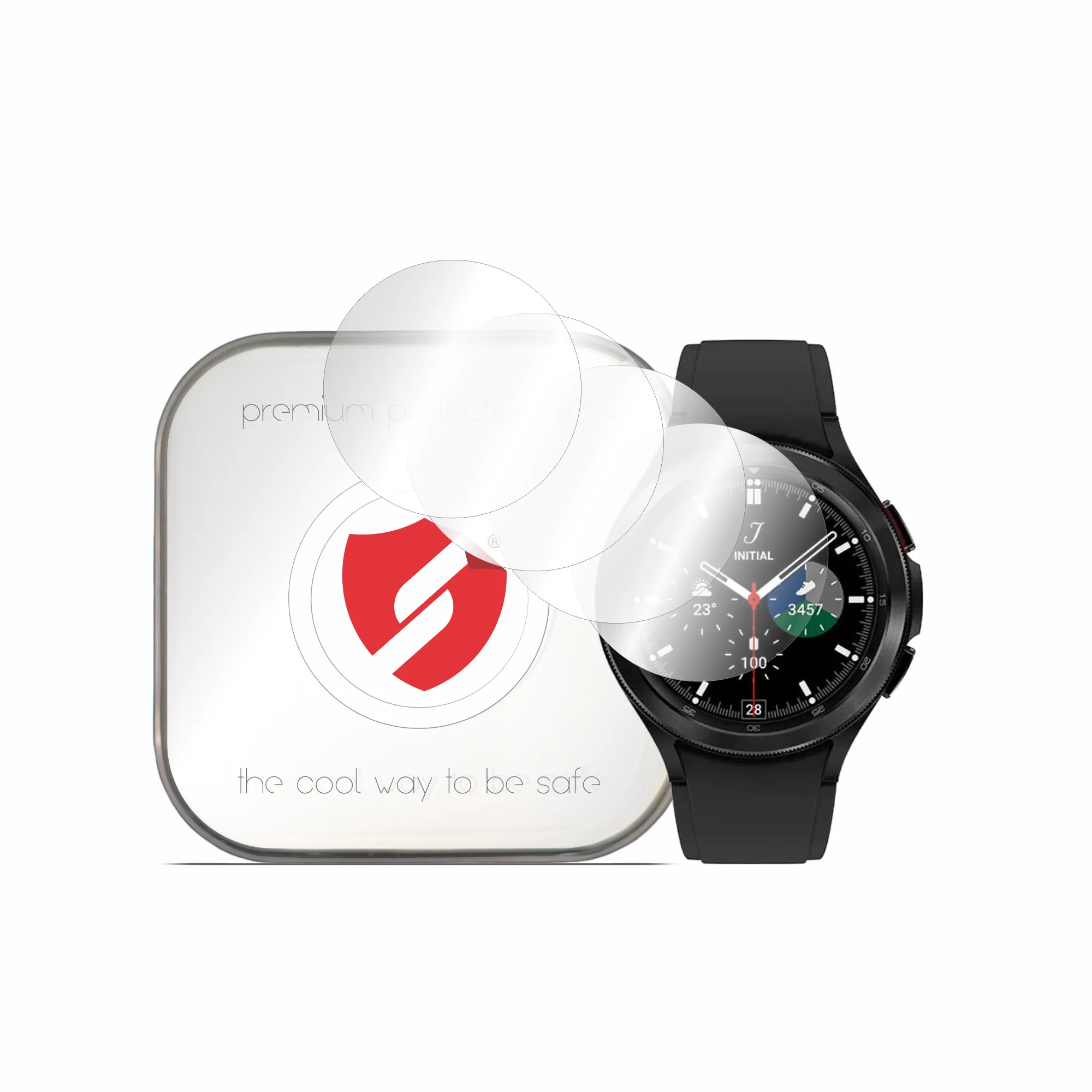 Pellicola Protettiva Smart Protection Premium Classic per Samsung Galaxy Watch4 Classic 46mm, Set da 4 pezzi, Plastica - immagine 1