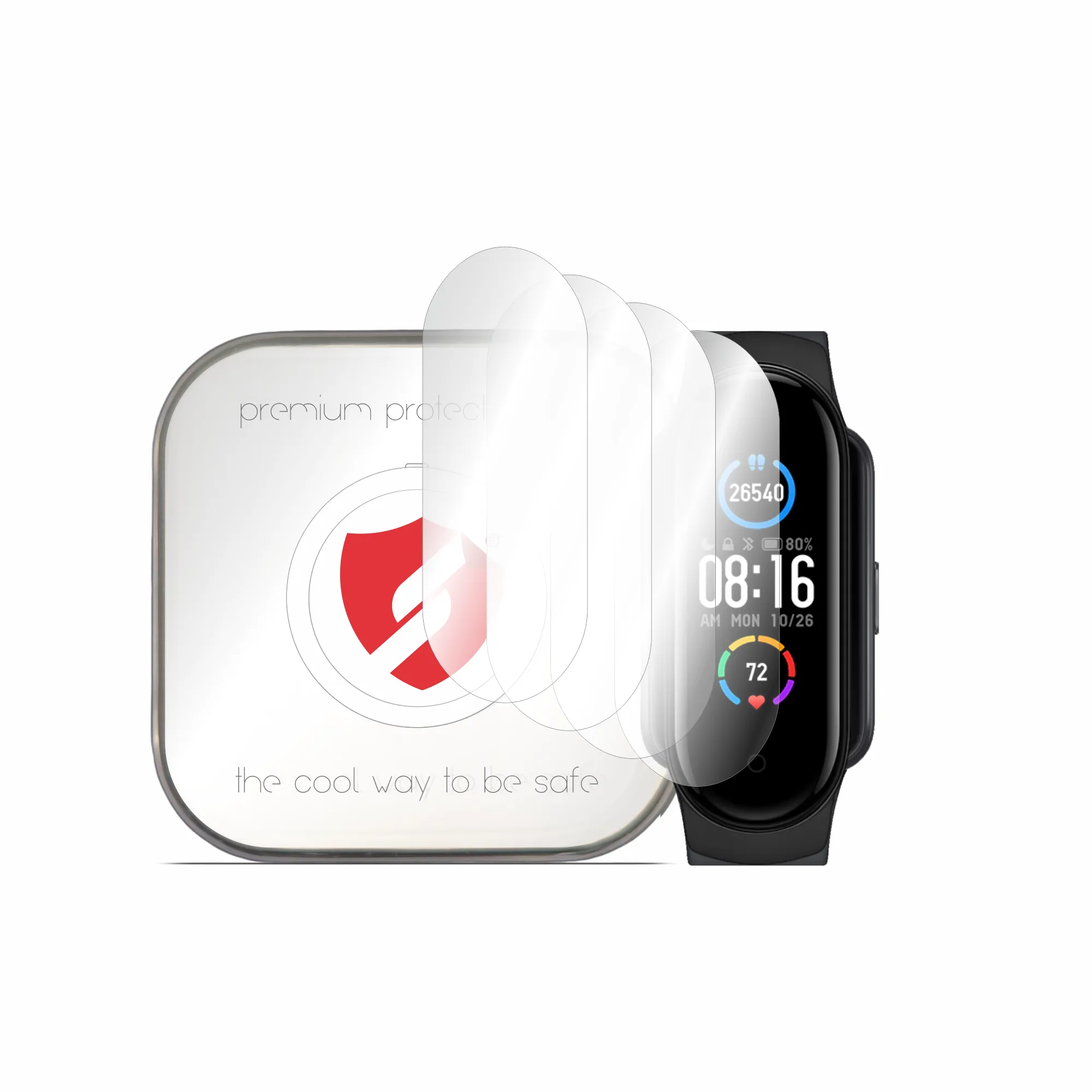 Pellicola Protettiva Smart Protection Premium Classic per Amazfit Band 5 / Xiaomi Smart Band 6 / Band 5, Set da 4 pezzi, Plastica - immagine 1