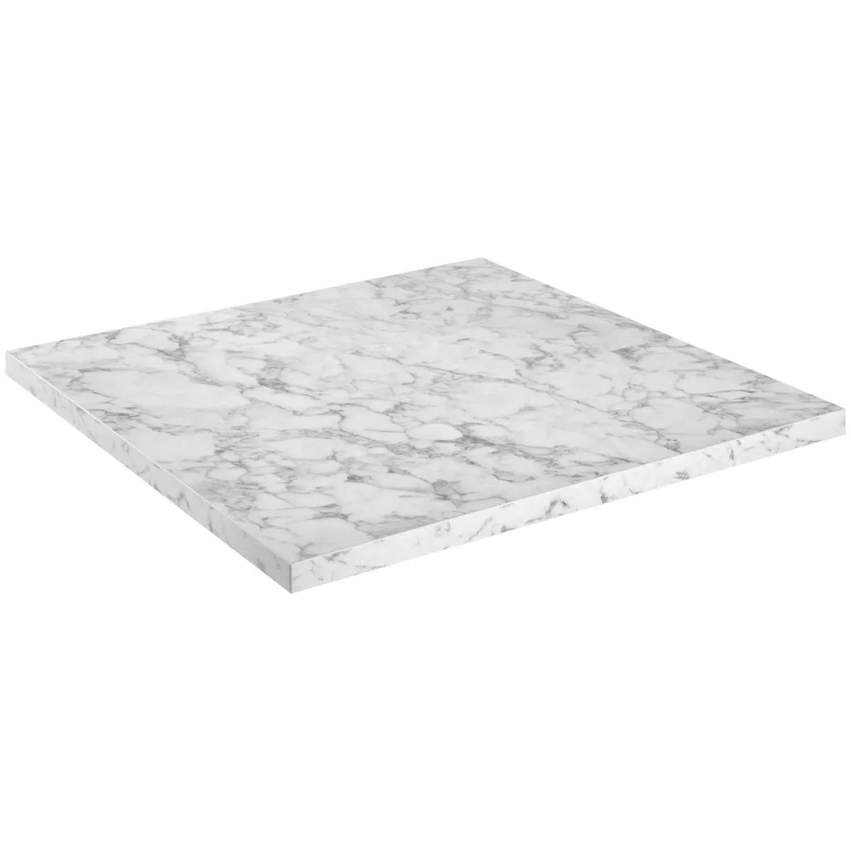 VEGA Piano da tavolo Esterno in HPL quadrato; 80x80x3 cm (LxLxH); bianco/marmorizzato; quadrata - immagine 1