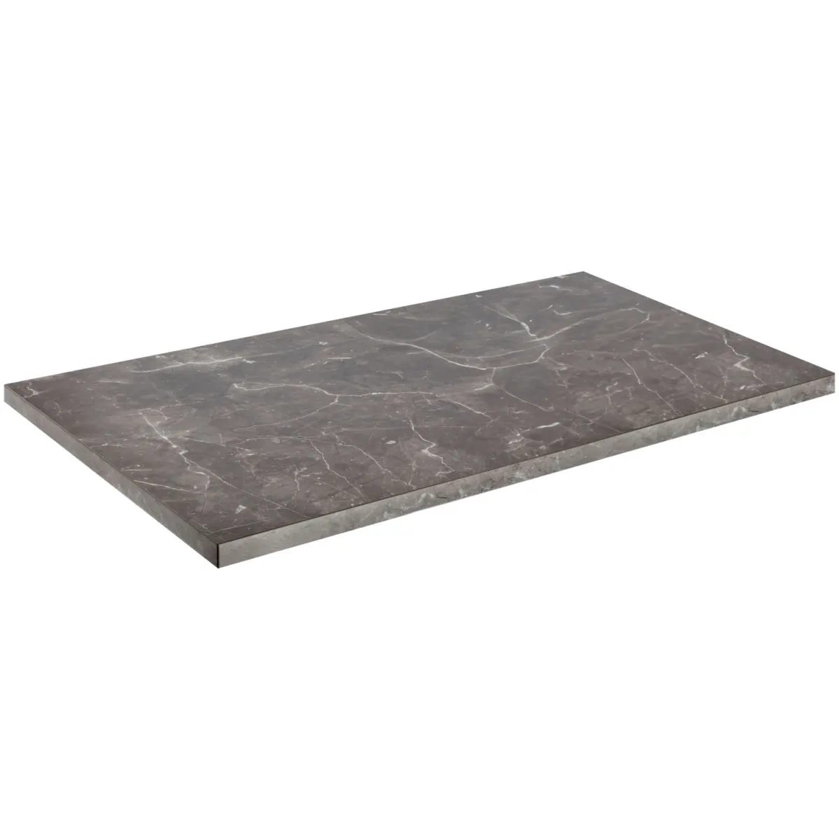VEGA Piano per tavolo HPL Esterno rettangolare; 130x80x3 cm (LxLxH); nero/marmorizzato; rettangolare - immagine 1