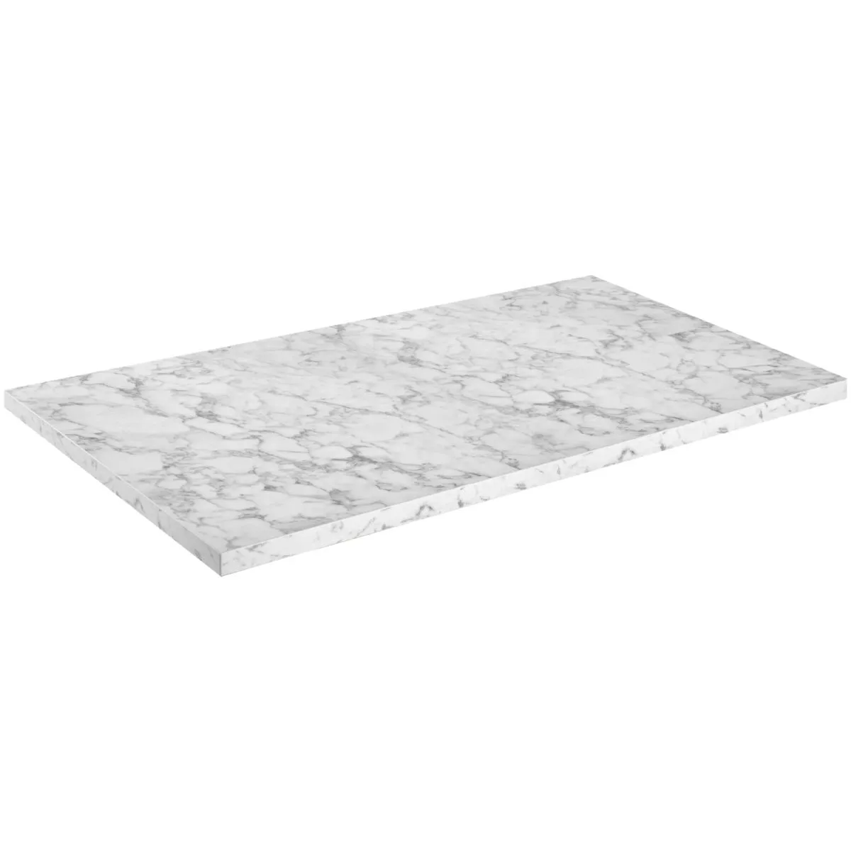 VEGA Piano per tavolo HPL Esterno rettangolare; 130x80x3 cm (LxLxH); bianco/marmorizzato; rettangolare - immagine 1