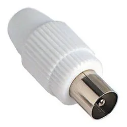 Connettore antenna Spina Coassiale Tv Bianco 32000 - immagine 1