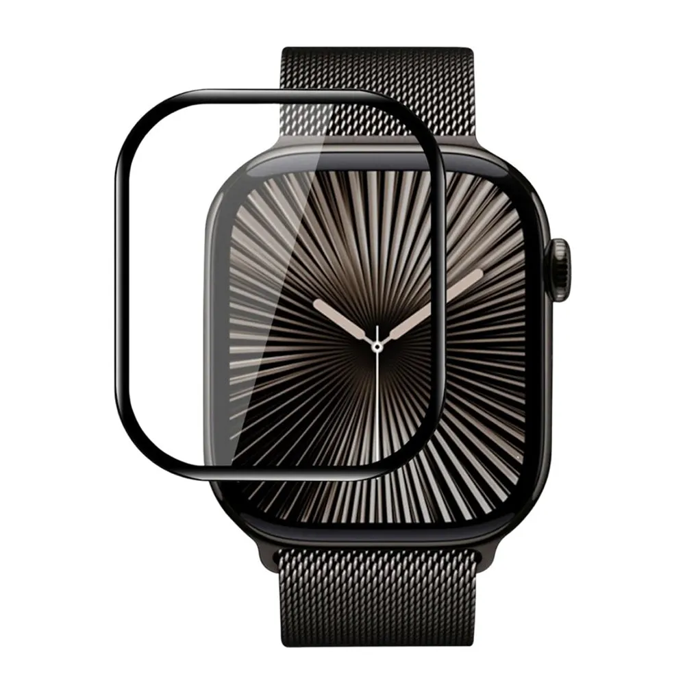 Pellicola Protettiva Blueo High Molecule per Apple Watch Series 10 46mm, Vetro Temperato, Nero - immagine 1