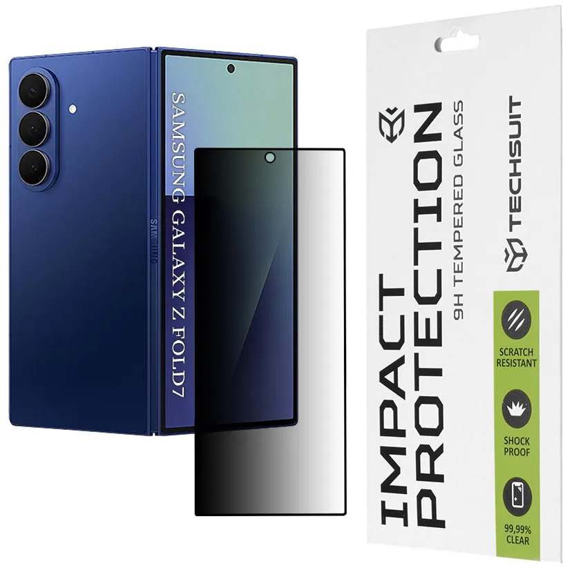 Pellicola protettiva per schermo esterno Privacy Techsuit per Samsung Galaxy Z Fold7 F966, Vetro temperato, Full Glue, 111D - immagine 1