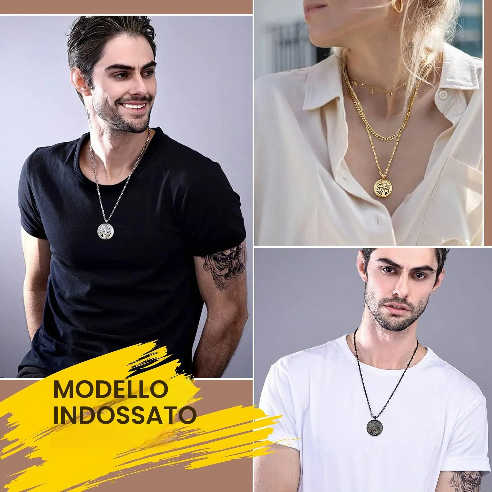 PROSTEEL Collana Personalizzata con Foto in Acciaio Inossidabile Albero della Vita Collana Uomo Donna - immagine 2