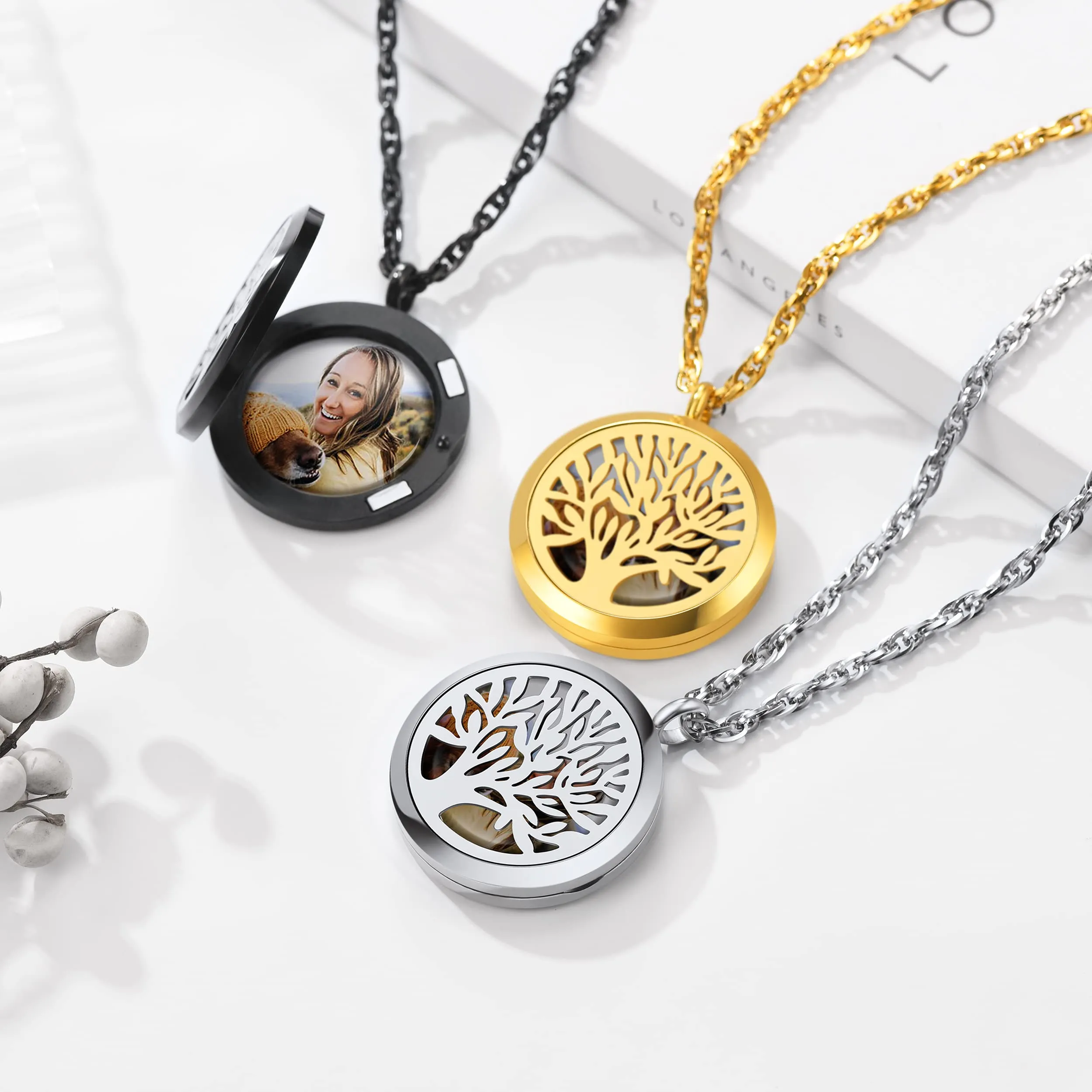PROSTEEL Collana Personalizzata con Foto in Acciaio Inossidabile Albero della Vita Collana Uomo Donna - immagine 6