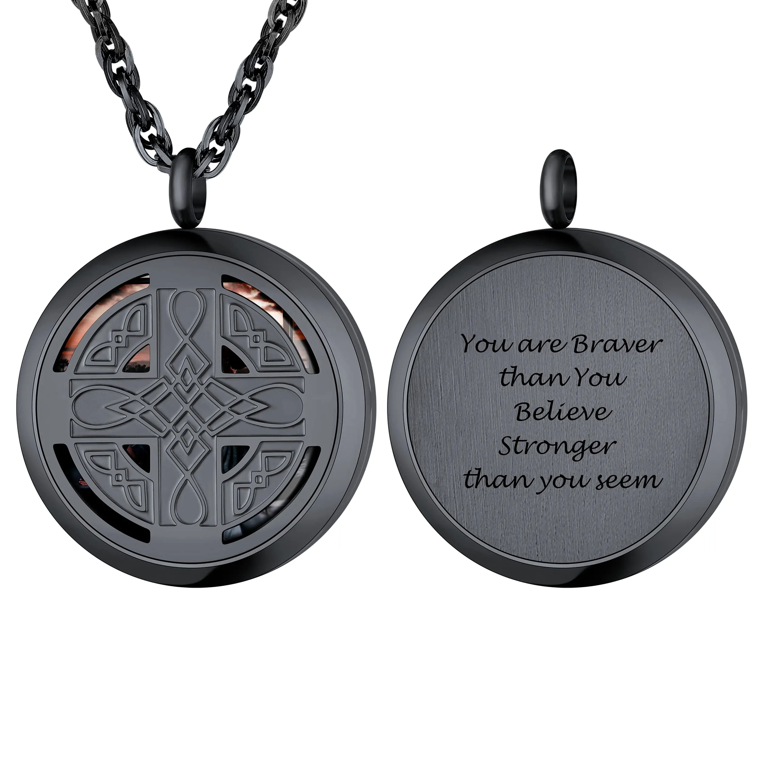 PROSTEEL Collana Personalizzata Nodo Celtico Nero Acciaio Inossidabile - immagine 1
