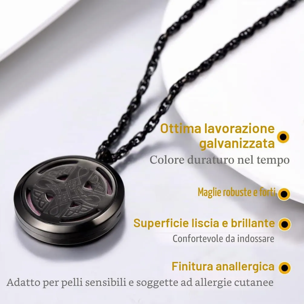 PROSTEEL Collana Personalizzata Nodo Celtico Nero Acciaio Inossidabile - immagine 4
